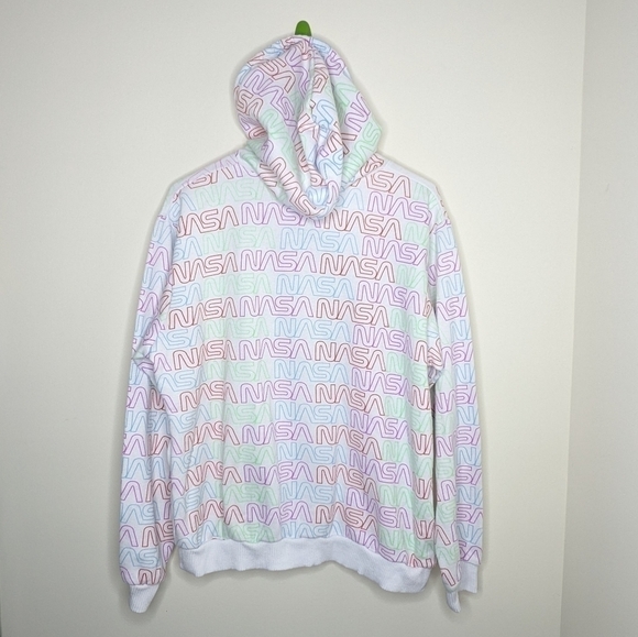 NASA Rainbow Logo Print Sweatshirt Hoodie L - Picture 2 of 3